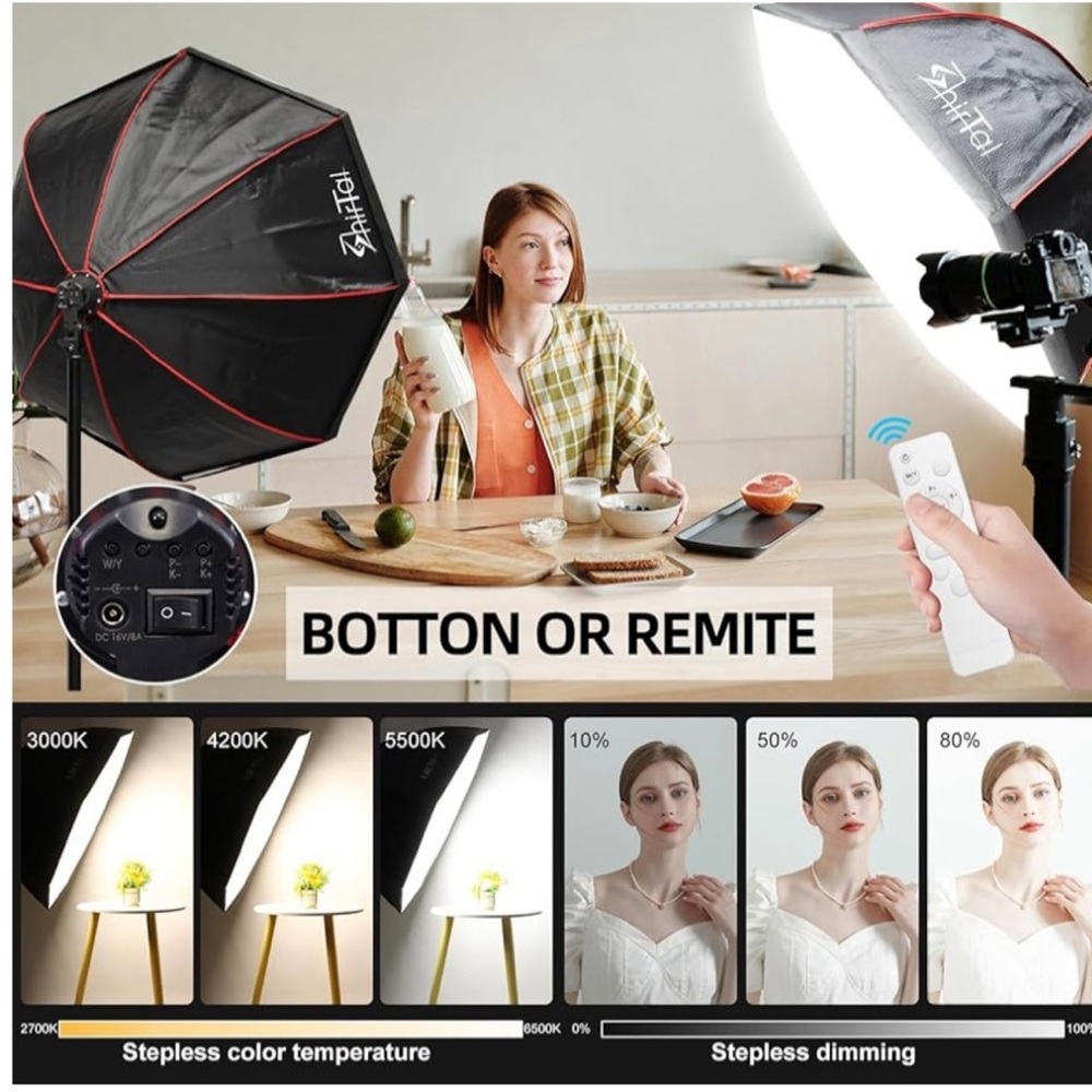 Softbox Lighting Kit led with remote - Picture 5 of 9